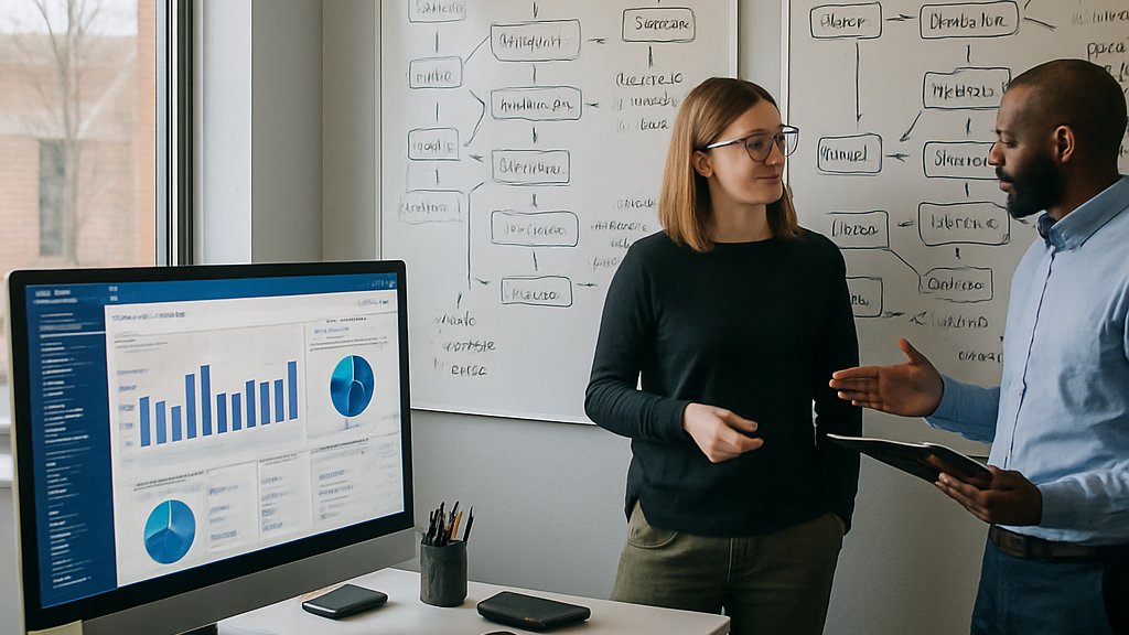Professionals collaborating in the AI Innovation Center lab for enterprise transformation