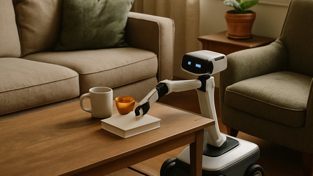 Robot Rearrangement Learning in a living room with mobile household robot