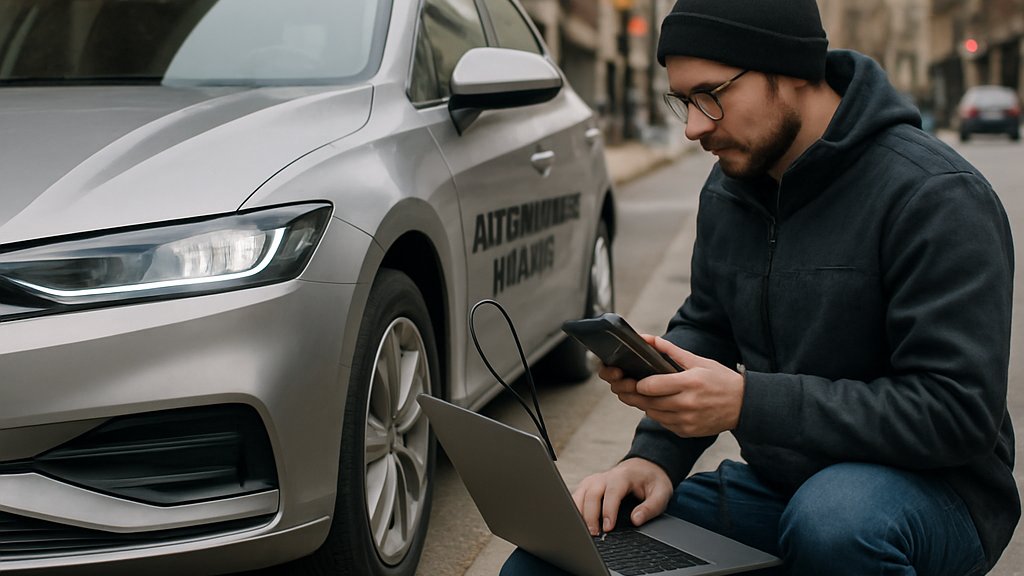 AV Threat Intelligence analyst assessing autonomous vehicle cyber risk on site