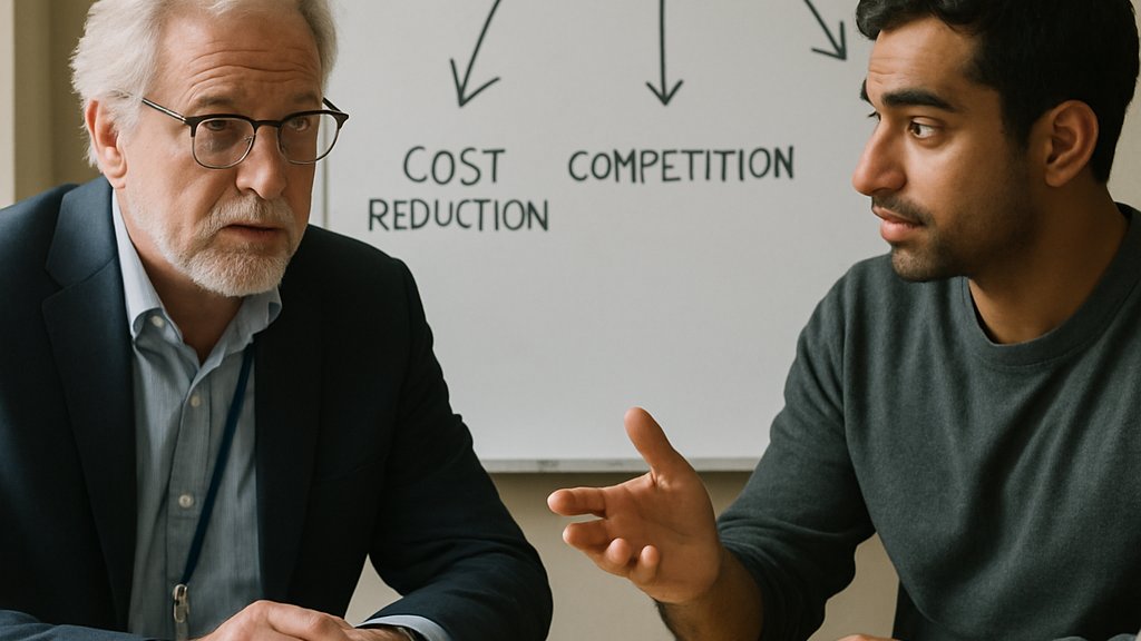 Team discussing Model Distillation Economics and AI pricing strategy