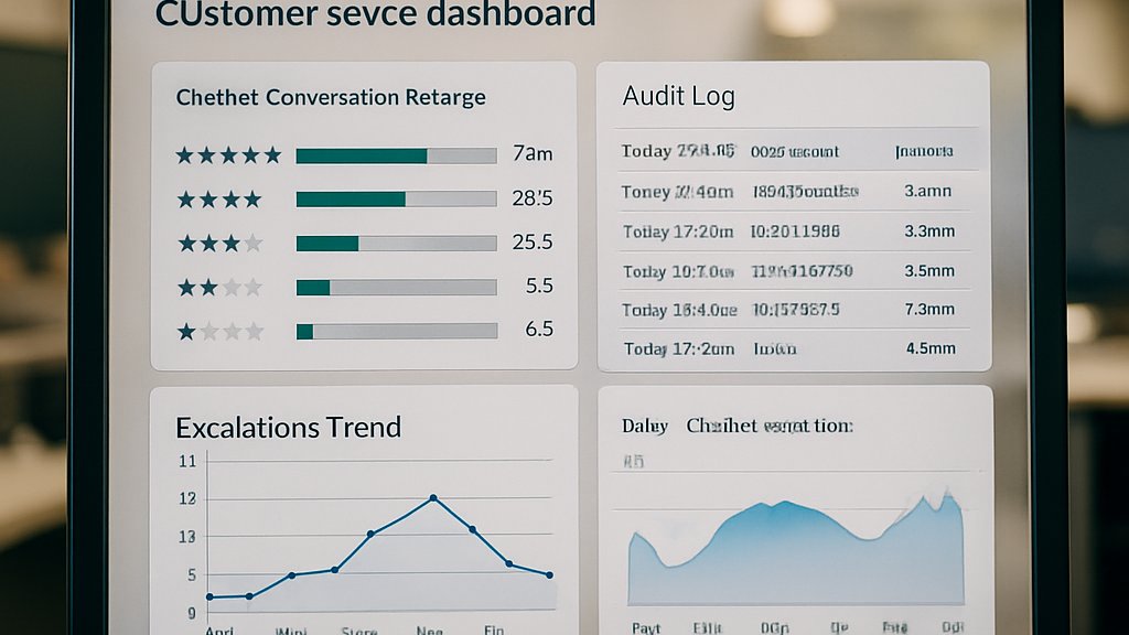 Chatbot Governance Framework dashboard with retail audit logs and ratings