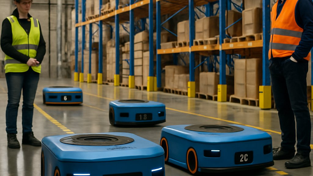 Warehouse Automation AI with autonomous robots in a fulfillment center