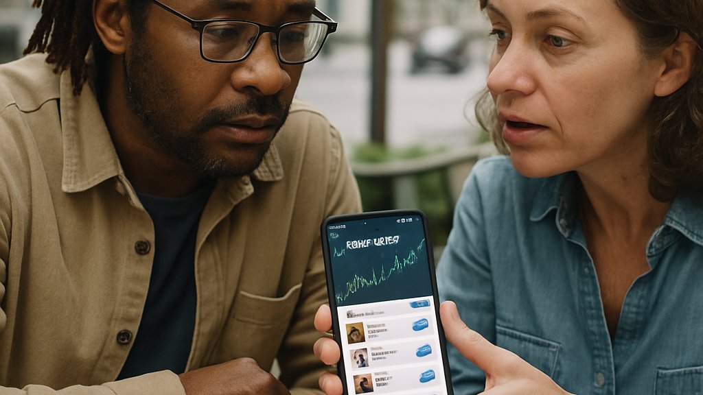 Social investing discussion on an AI Trading Platform in a café