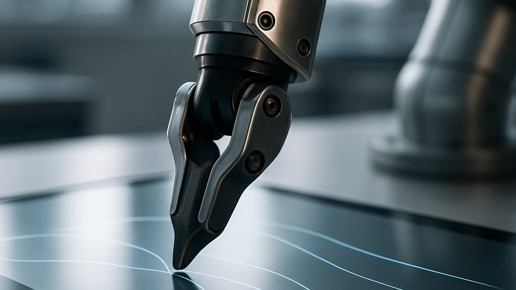 Robot Manipulation AI trajectory planning with spline curve visualization
