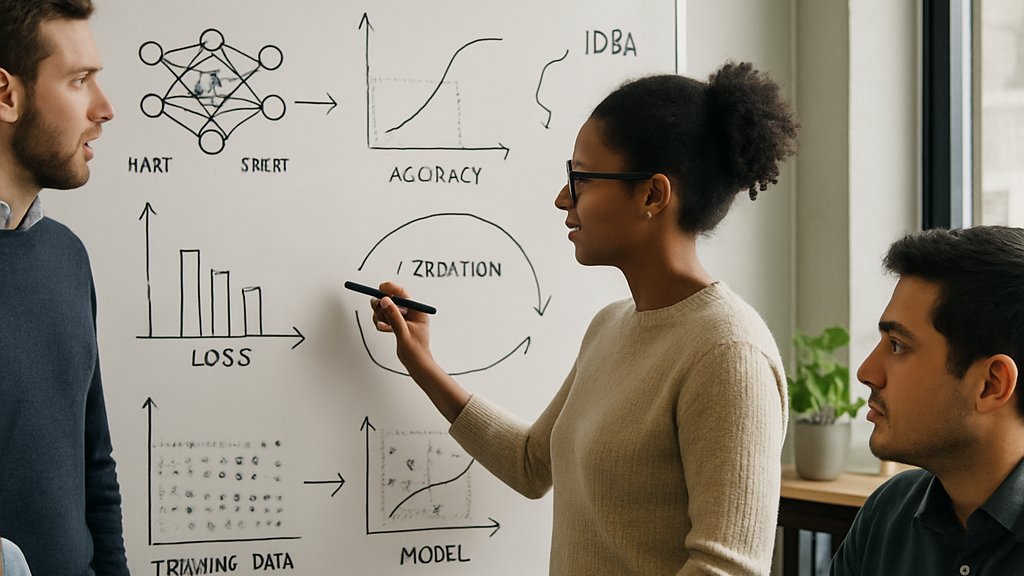 Team planning Continual Learning AI strategy in an office meeting