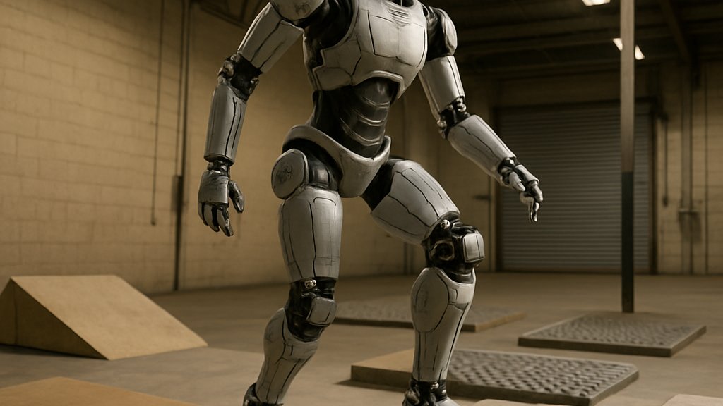 Humanoid Robot Locomotion robot navigating terrain test course