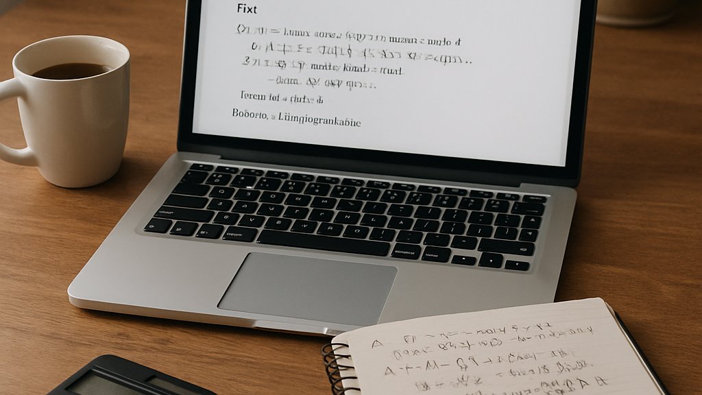 AI Math Agents theorem solving setup with laptop and handwritten math notes